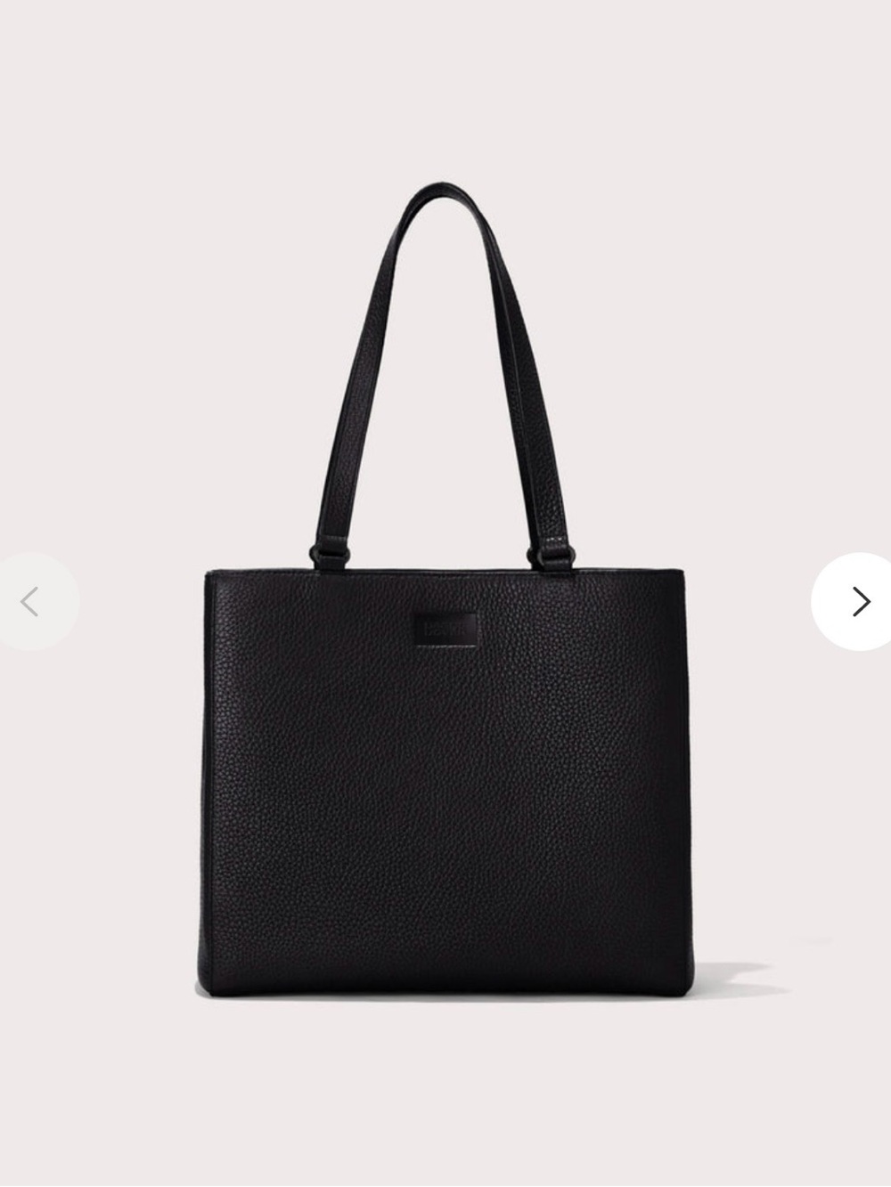 Dagne Dover Allyn Tote Medium Onyx Leather Work Laptop Bag Black